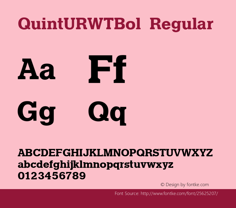QuintURWTBol Version 1.05 Font Sample
