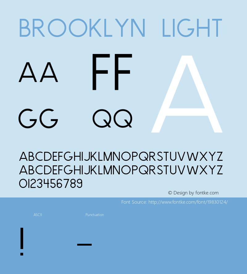 Brooklyn Light Version 1.000;PS 001.000;hotconv 1.0.88;makeotf.lib2.5.64775 Font Sample