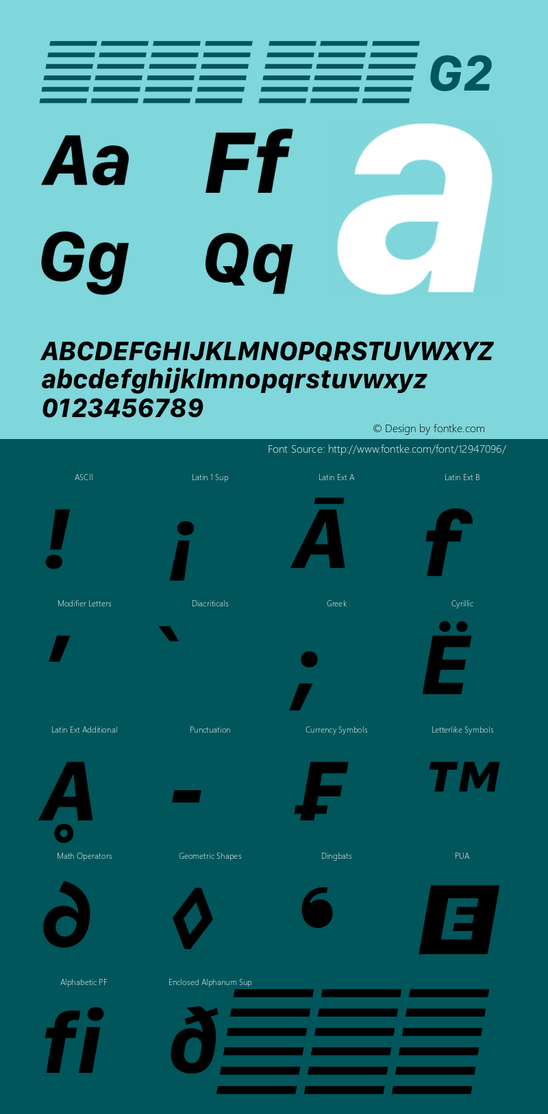 系统字体 粗斜体 G2 11.0d12e2 Font Sample