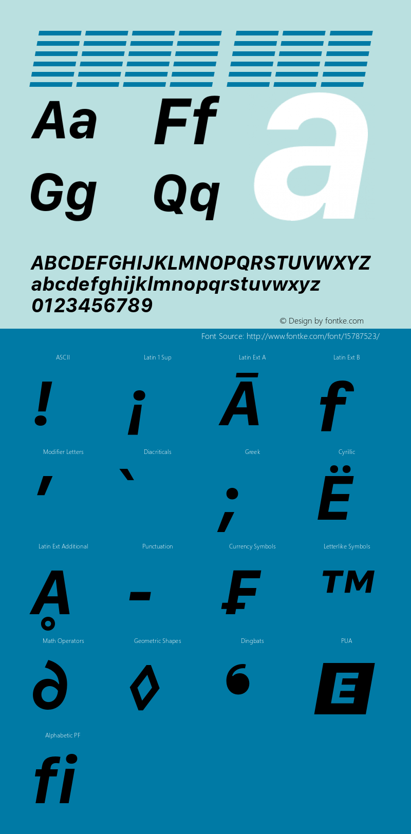 系统字体 粗斜体 Version 2.000 Font Sample