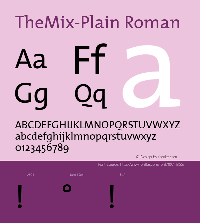 TheMix-Plain Roman Version 1.00 Font Sample
