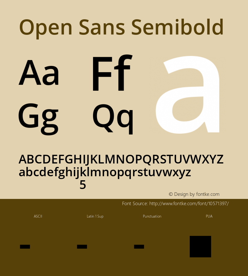 Open Sans Semibold Version 1.10 Font Sample