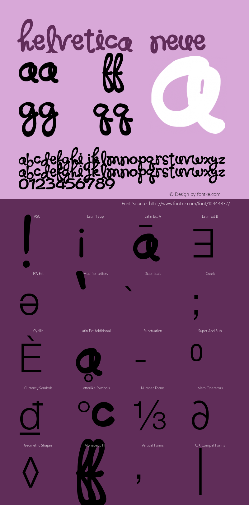 Helvetica Neue 超细体 7.1d2e5 Font Sample