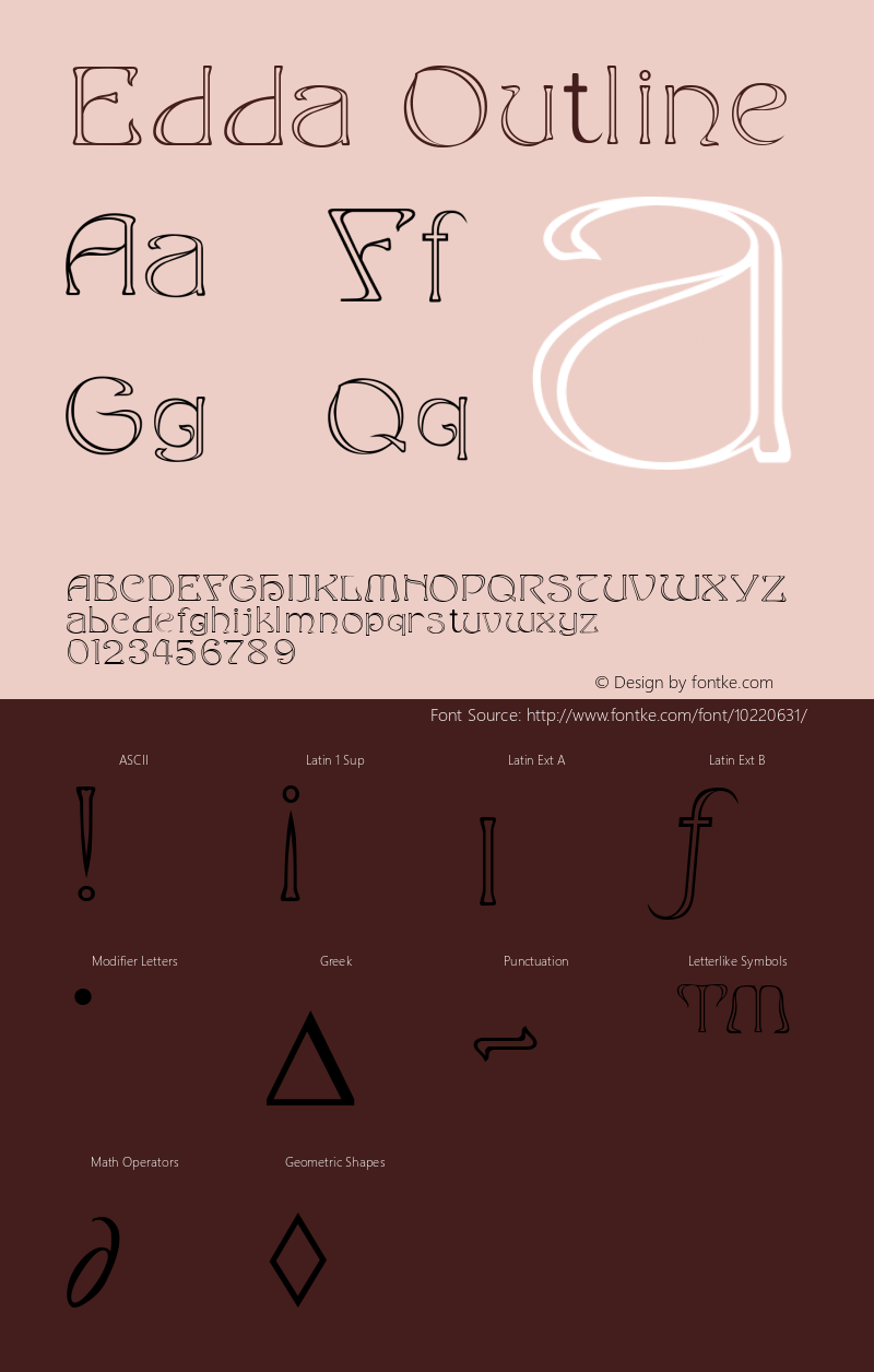 Edda Outline Macromedia Fontographer 4.1.4 5/9/98 Font Sample
