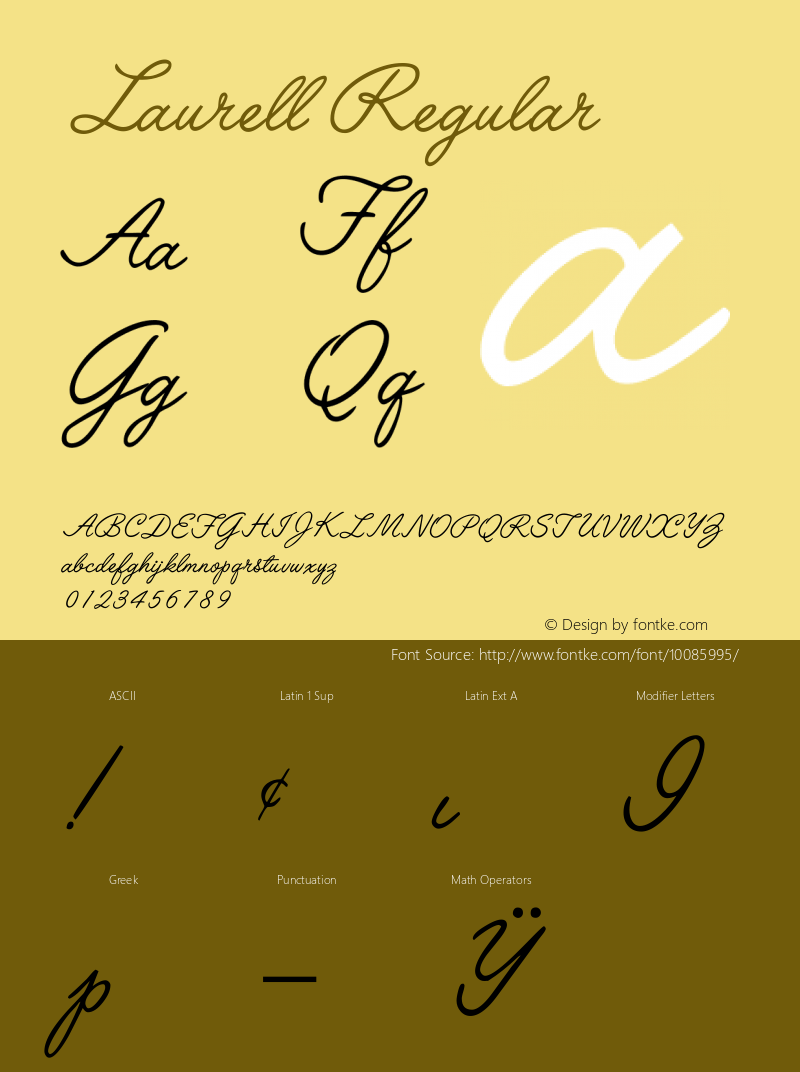 Laurell Regular Altsys Fontographer 4.0.3 2/7/94 Font Sample