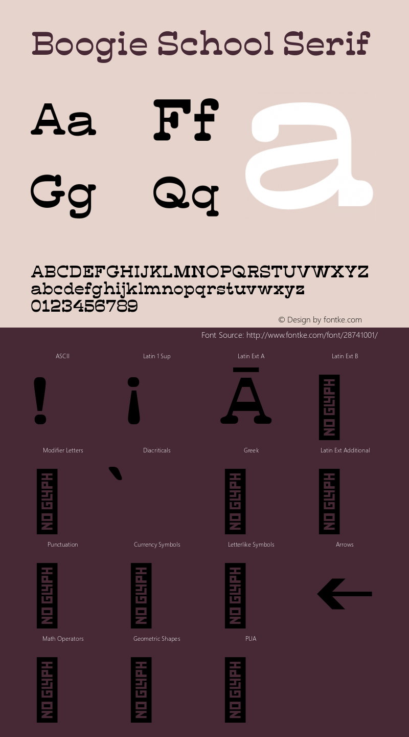 Boogie School Serif Version 1.000 Font Sample