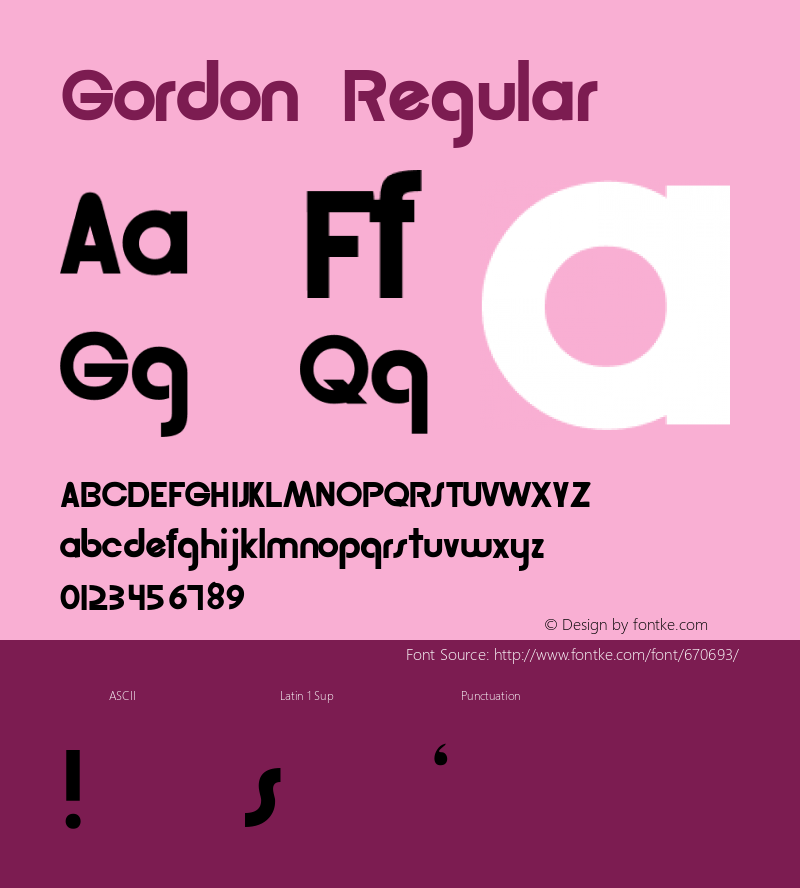Gordon Regular Altsys Fontographer 3.5  9/19/92 Font Sample