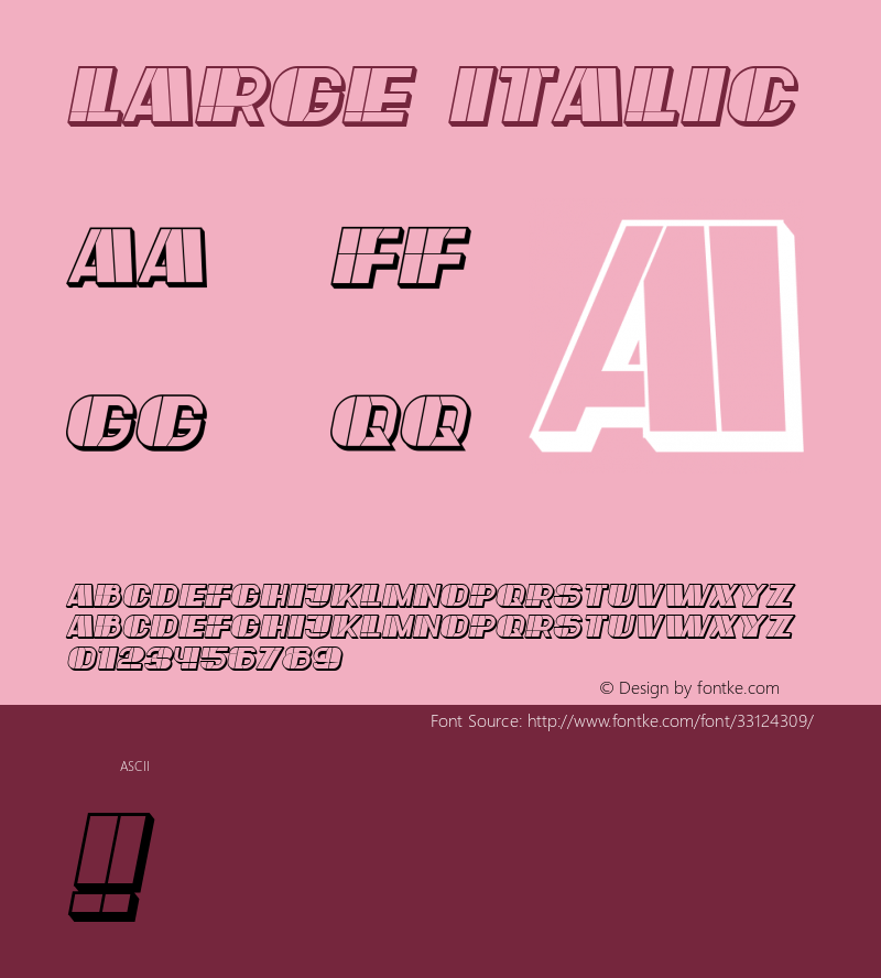 Large Italic Version 1.000 Font Sample